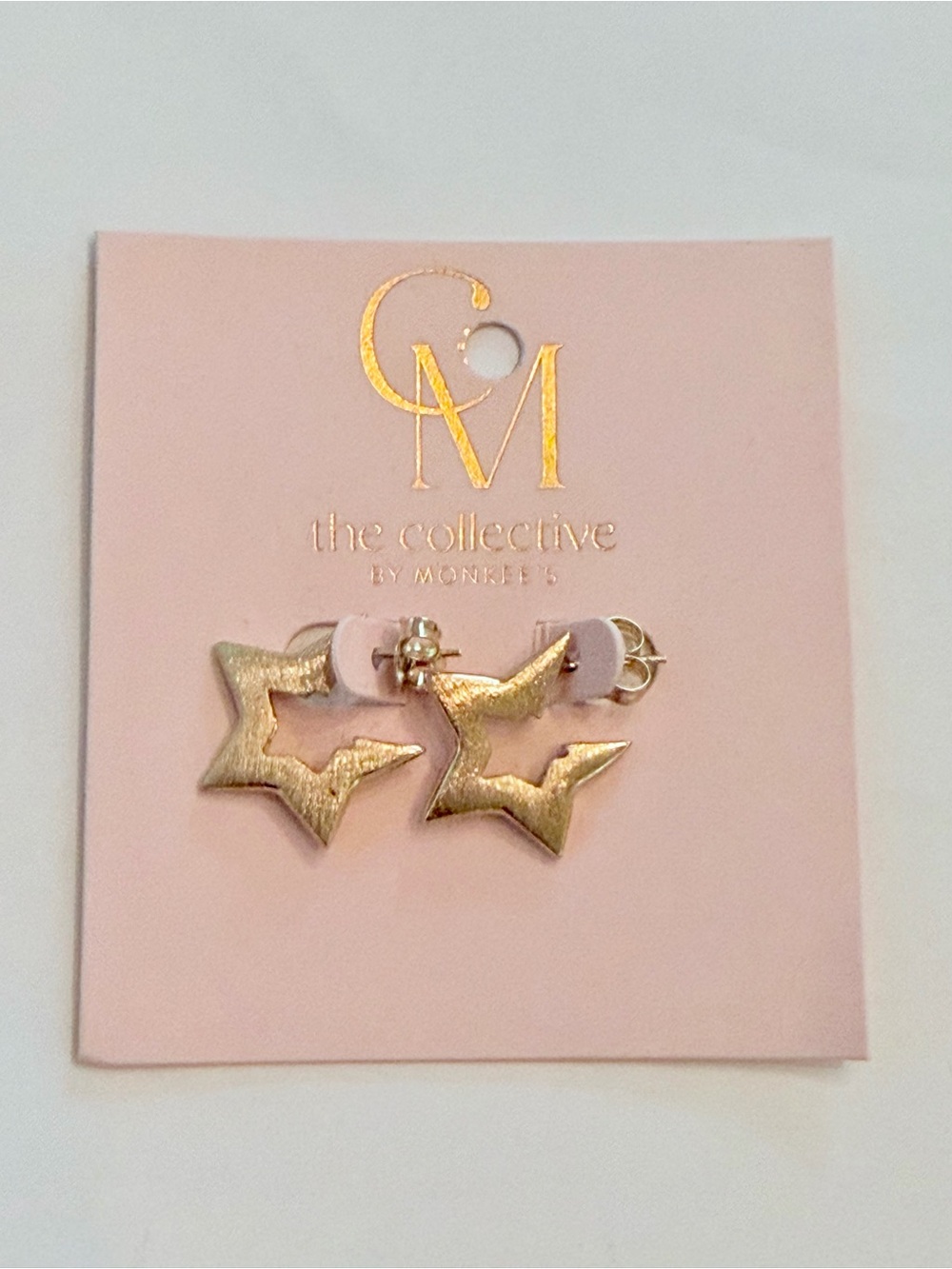 NWT The Collective Gold Star Hoop Earrings